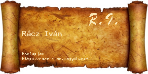 Rácz Iván névjegykártya